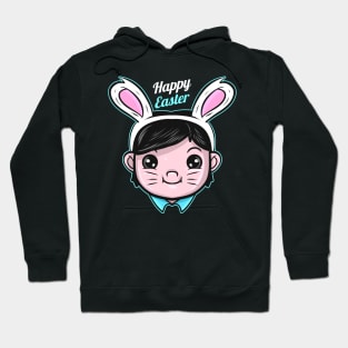 A Boy Has Easter Bunny Ears On Her Head. Toddler Boy Easter Hoodie